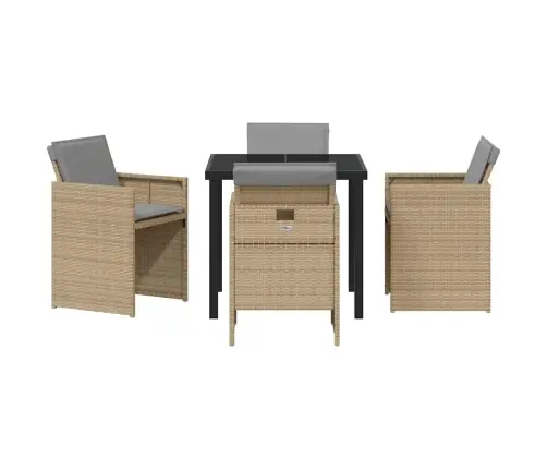 Aia Söögilaudade Komplekt Padjaga 5 Pcs Beež Polürooster