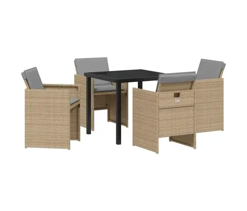 Aia Söögilaudade Komplekt Padjaga 5 Pcs Beež Polürooster