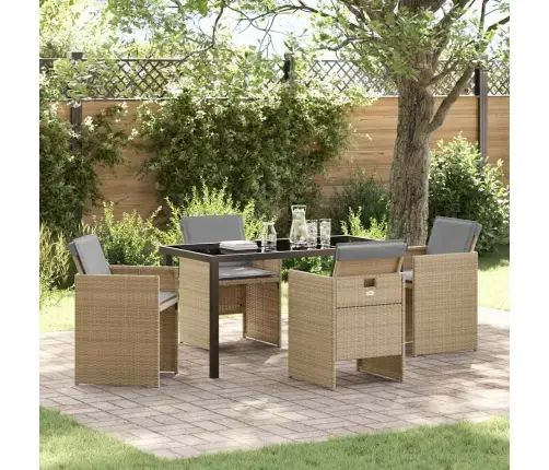 Aia Söögilaudade Komplekt Padjaga 5 Pcs Beež Polürotang