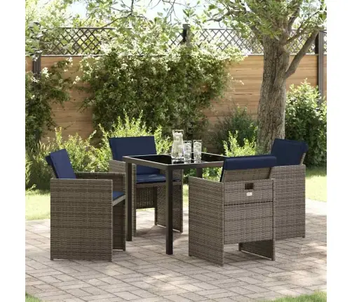 Sodo Valgomojo Komplektas Su Pagalve 5 Pcs Pilka Poliratanas