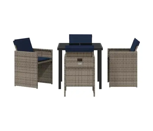 Sodo Valgomojo Komplektas Su Pagalve 5 Pcs Pilka Poliratanas