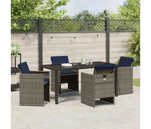 Sodo Valgomojo Komplektas Su Pagalve 5 Pcs Pilka Poliratanas