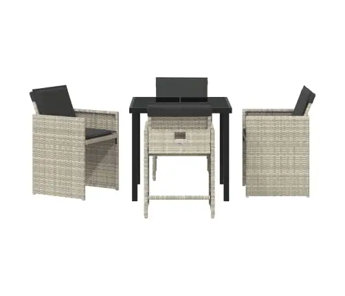 Sodo Valgomojo Komplektas 5 Pcs Šviesiai Pilka Poliratanas