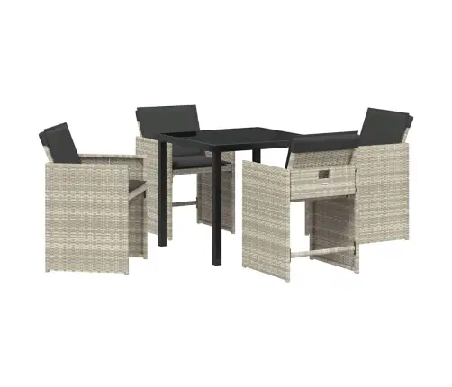 Sodo Valgomojo Komplektas 5 Pcs Šviesiai Pilka Poliratanas