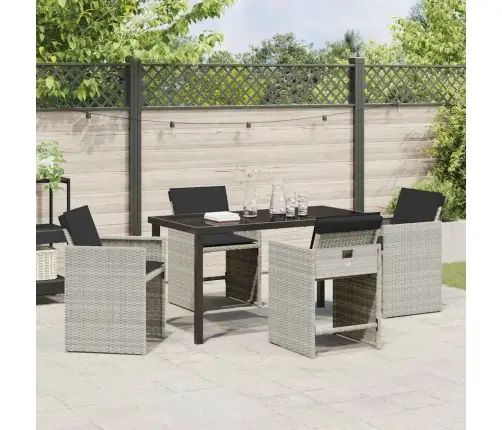 Sodo Valgomojo Komplektas 5 Pcs Šviesiai Pilka Poliratanas