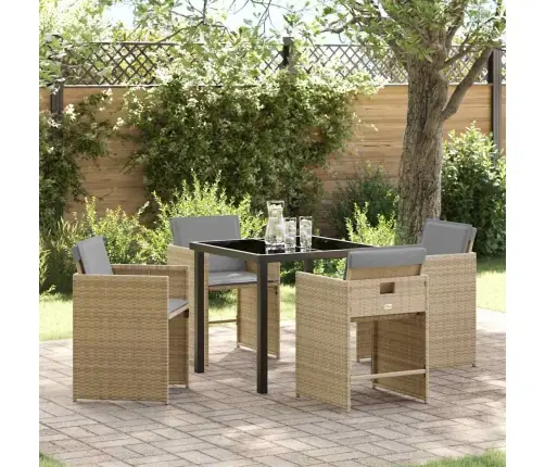 Aia Söögilaudade Komplekt Padjaga 5 Pcs Beež Polürotang