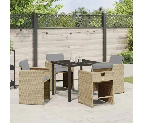 Aia Söögilaudade Komplekt Padjaga 5 Pcs Beež Polürotang