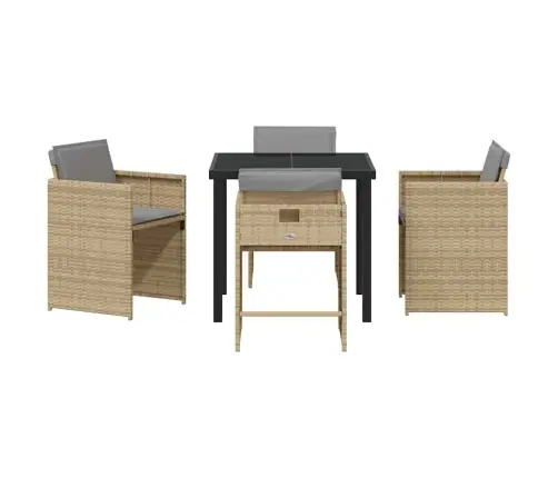 Aia Söögilaudade Komplekt Padjaga 5 Pcs Beež Polürotang