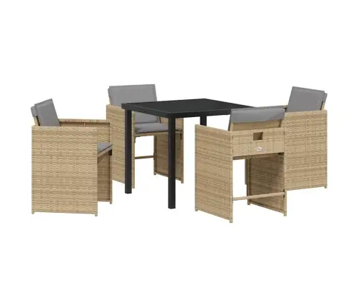 Aia Söögilaudade Komplekt Padjaga 5 Pcs Beež Polürotang