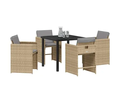 Aia Söögilaudade Komplekt Padjaga 5 Pcs Beež Polürotang