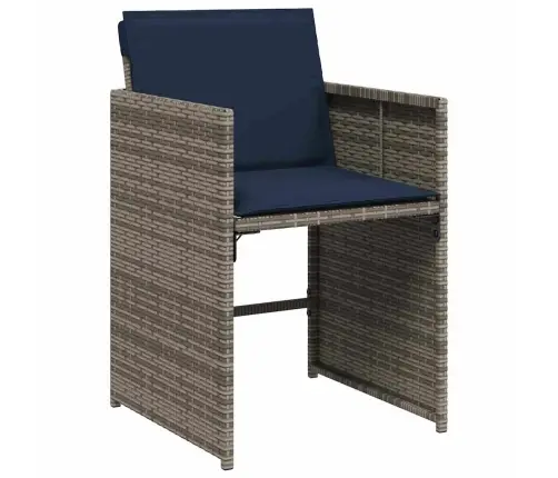 Dārza Ēdamgalds Ar Spilvenu 5 Pcs Pelēka Poliūtu Rotangpalma Vidaxl