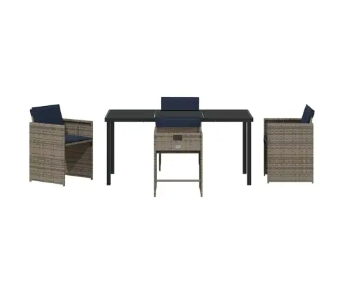 5 Daļu Dārza Galds Ar Spilveniem, Pelēks Vidaxl