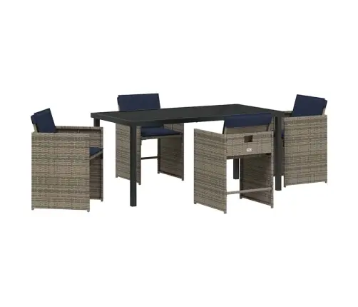 5 Daļu Dārza Galds Ar Spilveniem, Pelēks Vidaxl