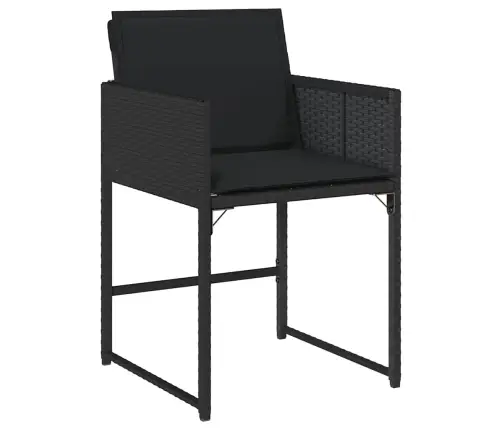 Aia Söögilaudade Komplekt Padjaga 5 Pcs Must Polürotang