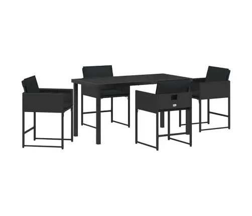 Aia Söögilaudade Komplekt Padjaga 5 Pcs Must Polürotang