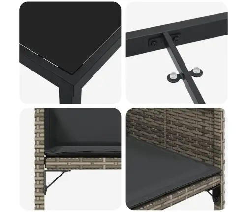 Aia Söögilaudade Komplekt Padjaga 5 Pcs Hall Polürotang