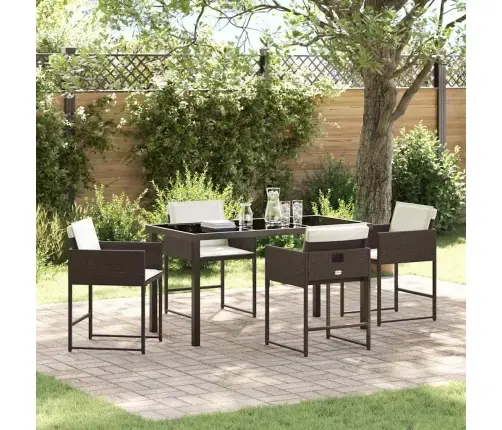 Aia Söögilaudade Komplekt Padjaga 5 Pcs Pruun Polürotang