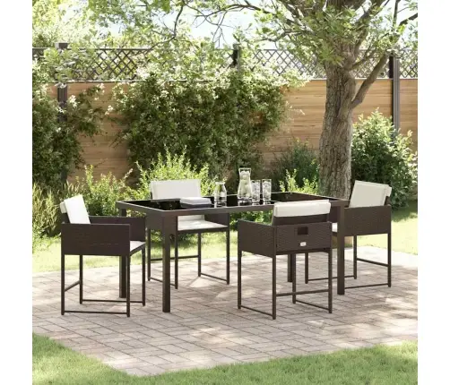 Aia Söögilaudade Komplekt Padjaga 5 Pcs Pruun Polürotang