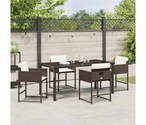 Aia Söögilaudade Komplekt Padjaga 5 Pcs Pruun Polürotang