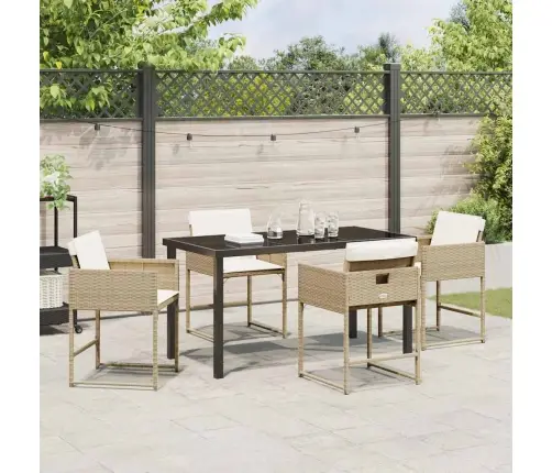 Aia Söögilaudade Komplekt Padjaga 5 Pcs Beež Polürotang