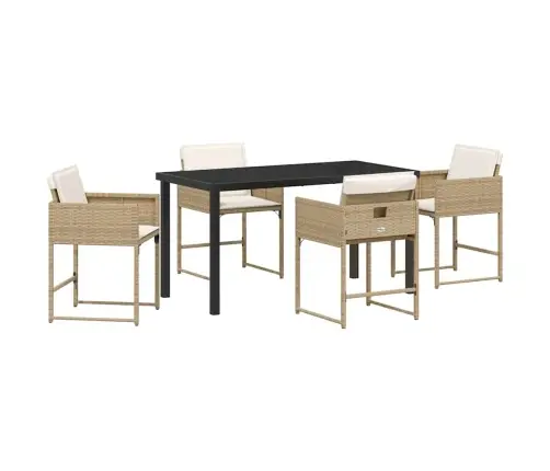 Aia Söögilaudade Komplekt Padjaga 5 Pcs Beež Polürotang