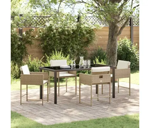 Aia Söögilaudade Komplekt Padjaga 5 Pcs Beež Polürotang