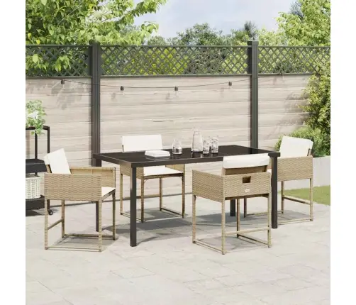 Aia Söögilaudade Komplekt Padjaga 5 Pcs Beež Polürotang