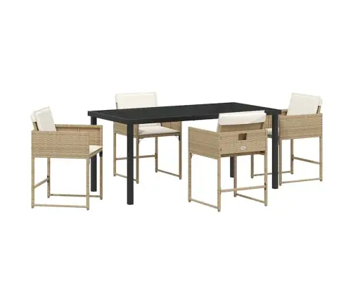 Aia Söögilaudade Komplekt Padjaga 5 Pcs Beež Polürotang