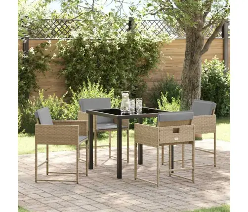 Aia Söögilaudade Komplekt Padjaga 5 Pcs Beež Polürotang