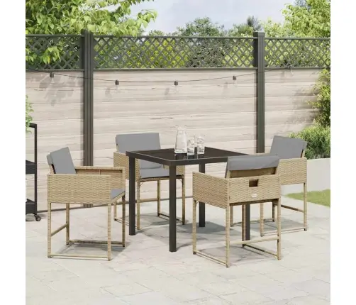 Aia Söögilaudade Komplekt Padjaga 5 Pcs Beež Polürotang