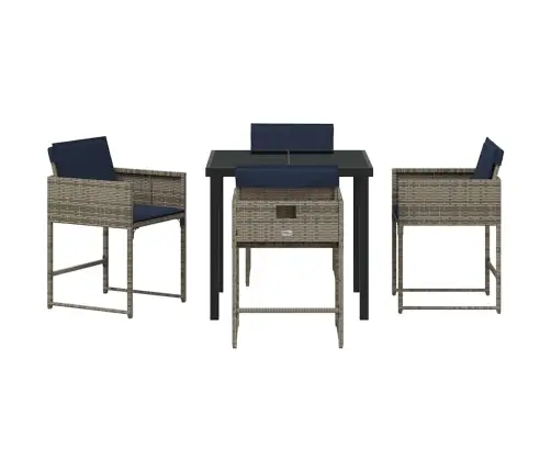 Dārza Ēdamgalds Ar Spilvenu 5 Pcs Pelēka Poliūtu Rotangpalma Vidaxl Dārza Ēdamgalds Ar Spilvenu 5 Pcs Pelēka Poliūtu Rotangpalma Vidaxl