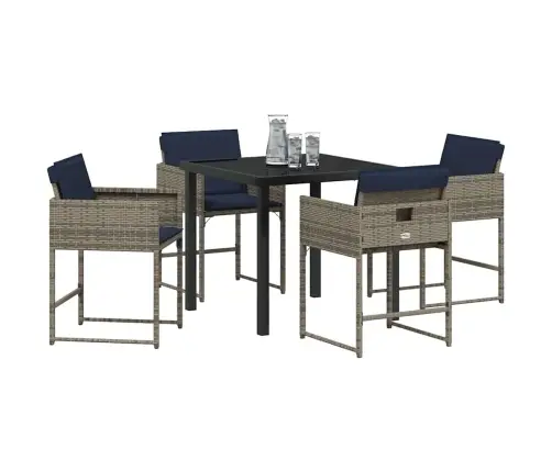 Dārza Ēdamgalds Ar Spilvenu 5 Pcs Pelēka Poliūtu Rotangpalma Vidaxl Dārza Ēdamgalds Ar Spilvenu 5 Pcs Pelēka Poliūtu Rotangpalma Vidaxl