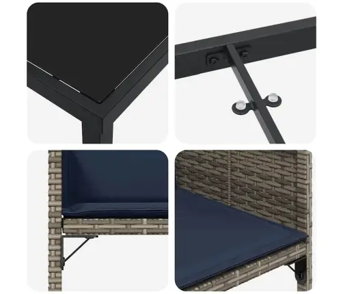 Aia Söögilaudade Komplekt Padjaga 5 Pcs Hall Polürotang