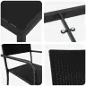 3 Daļu Dārza Ēdamgaldu Komplekts Melnā Poli-Ratānā Vidaxl