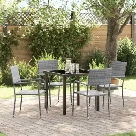 Aia Söögilaudade Komplekt Padjaga 5 Pcs Hall Polürotang