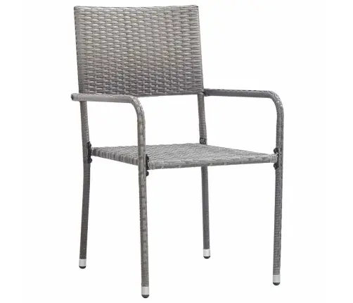 Sodo Valgomojo Komplektas 5 Pcs Pilka Poli Ratanas