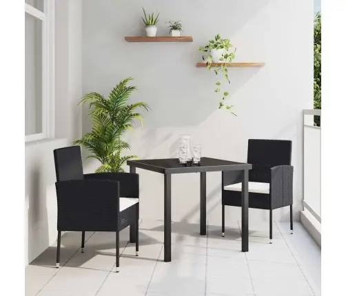 Aia Söögilaudade Komplekt Padjaga 3 Pcs Must Polürooster