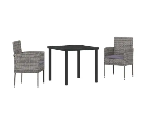 3 Gabalu Dārza Zvejas Komplekts Ar Plepjiem, Pelēks Poliratanis Vidaxl