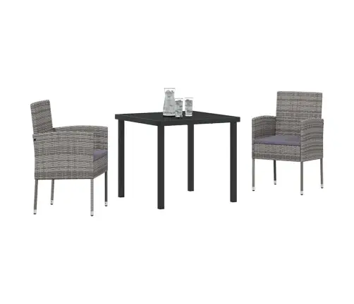 3 Gabalu Dārza Zvejas Komplekts Ar Plepjiem, Pelēks Poliratanis Vidaxl