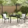 Dārza Ēdamgalda Komplekts 3 Pcs Melna 80 X 80 X 73 Cm Pe Ratan Vidaxl
