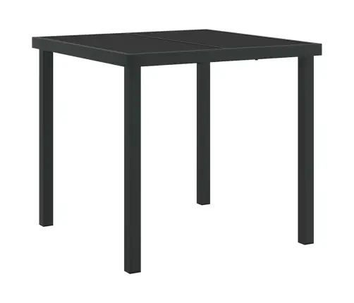 Dārza Ēdamgalda Komplekts 3 Pcs Melna 80 X 80 X 73 Cm Pe Ratan Vidaxl