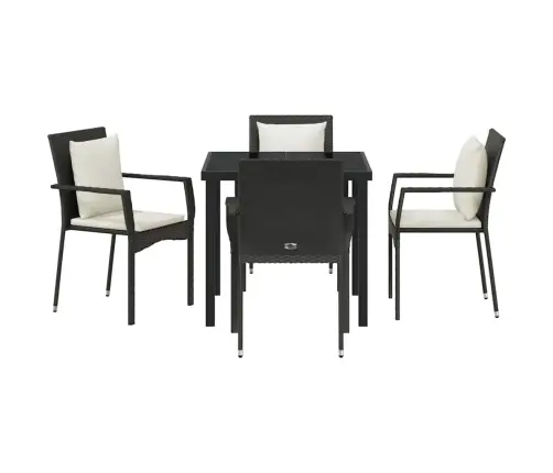 4 Dārza Krēslu Komplekts 5 Pcs Melna 80 X 80 X 73 Cm Vidaxl