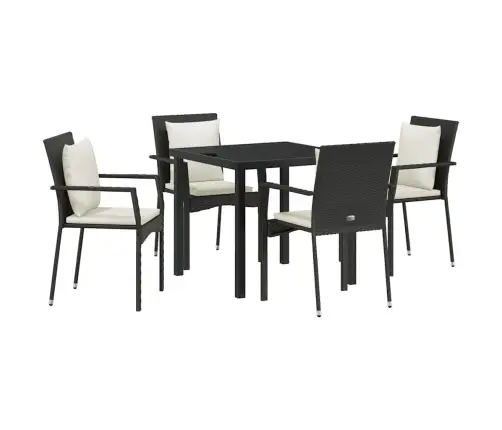 4 Dārza Krēslu Komplekts 5 Pcs Melna 80 X 80 X 73 Cm Vidaxl