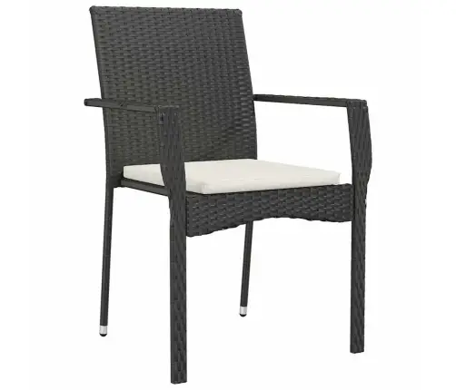 Dārza Ēdamgalda Komplekts 5 Pcs Melna 80 X 80 X 73 Cm Pe Ratan Vidaxl