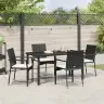 Sodo Valgomojo Komplektas Su Pagalve 5 Pcs Juoda Poli Ratanas Sodo Valgomojo Komplektas Su Pagalve 5 Pcs Juoda Poli Ratanas