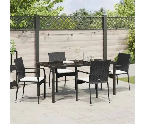 Dārza Ēdināšanas Komplekts 5 Pcs Melna 160 X 80 X 73 Cm Vidaxl