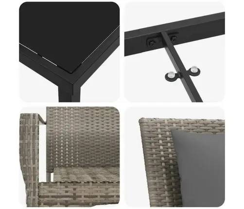 Dārza Ēdināšanas Komplekts 3 Pcs Pelēka 80 X 80 X 73 Cm Vidaxl