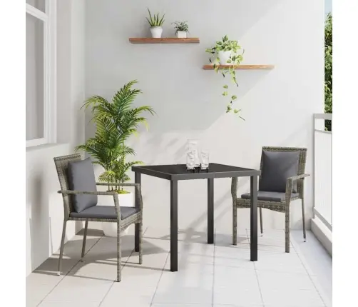 Dārza Ēdināšanas Komplekts 3 Pcs Pelēka 80 X 80 X 73 Cm Vidaxl