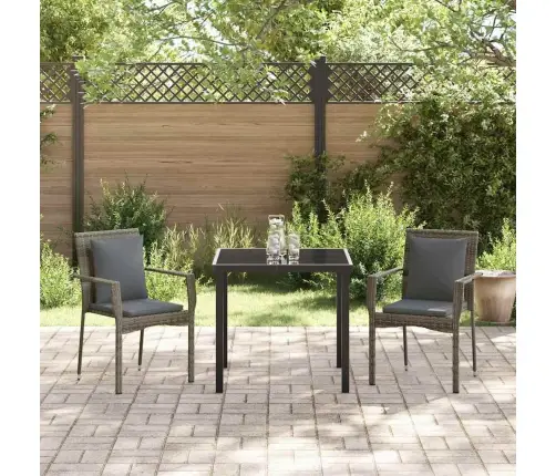 Dārza Ēdināšanas Komplekts 3 Pcs Pelēka 80 X 80 X 73 Cm Vidaxl