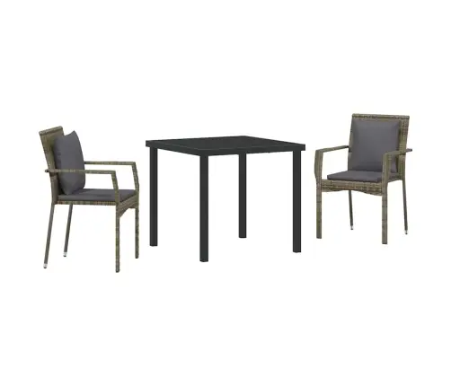 Dārza Ēdināšanas Komplekts 3 Pcs Pelēka 80 X 80 X 73 Cm Vidaxl